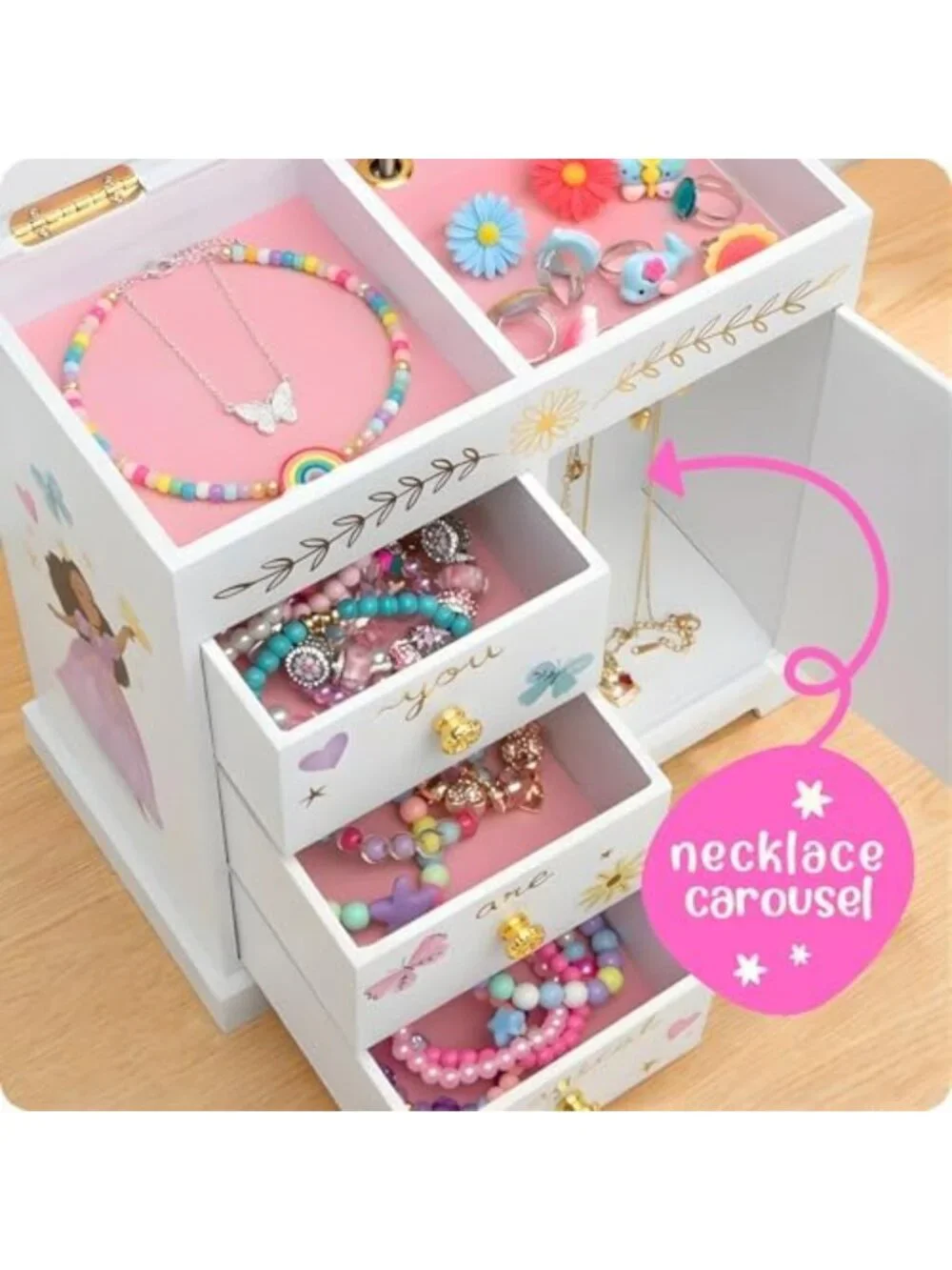 Princess Musical Jewelry Box for Girls - Enchanting Storage & Playful Design